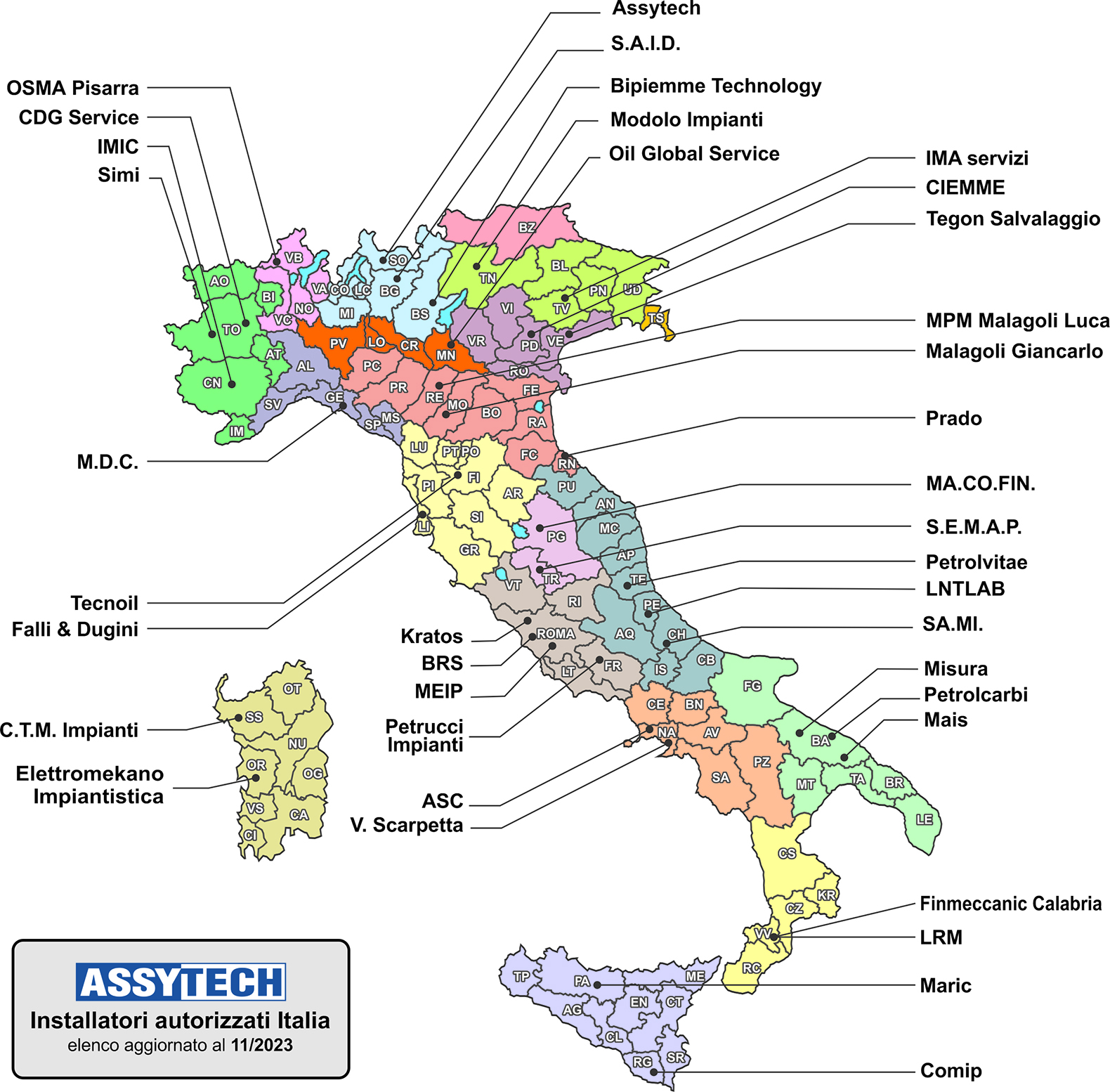 mappa installatori